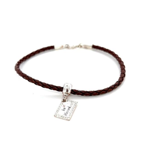 Sterling Silver Be Blessed Charm Bracelet - Picture 1 of 6